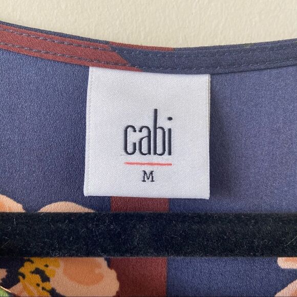 Cabi-sleeveless Floral Stripe Button Down Blouse (Size:Medium) - Picture 8 of 8